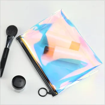 

Fashion Women Laser Colorful Travel Cosmetic Bag Transparent Waterproof Zipper TraveL Portable Make Up Bag Case Wash Kit Ponch