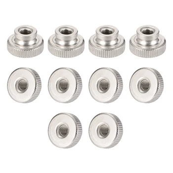 

uxcell Knurled Thumb Nuts, Round Knobs with Collar, Zinc Plating, 10 Pcs 10pcs M5 Silver Tone