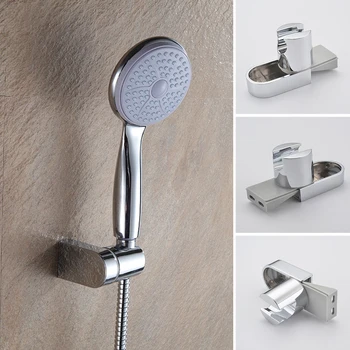 

Handheld Bracket Bathroom Adjustable ABS Shower Head Holder Polished Chrome Wall Mount Slider Modern Rack Hanger