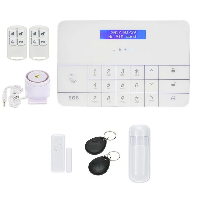 A Kit-White YPAY PG-100 Wireless Home GSM Security DIY Kit APP Control With Auto Dial Motion Detector Sensor Burglar Alarm System - Цвет: A Kit-White