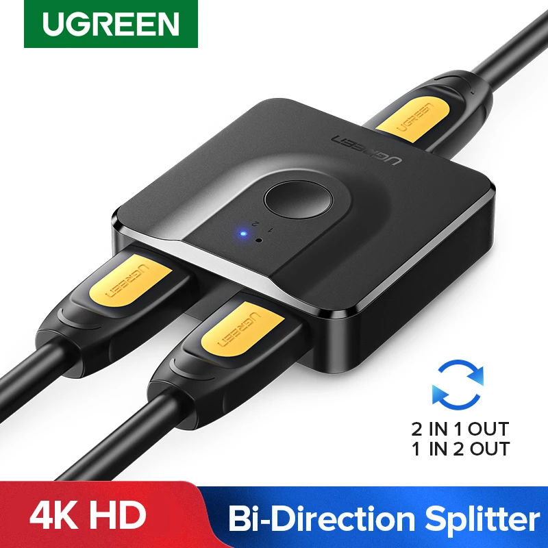 Ugreen HDMI Splitter 4K HDMI Switch for Xiaomi Mi Box Bi-Direction 1x2/2x1 Adapter HDMI Switcher 2 in 1 out for PS4 HDMI Switch
