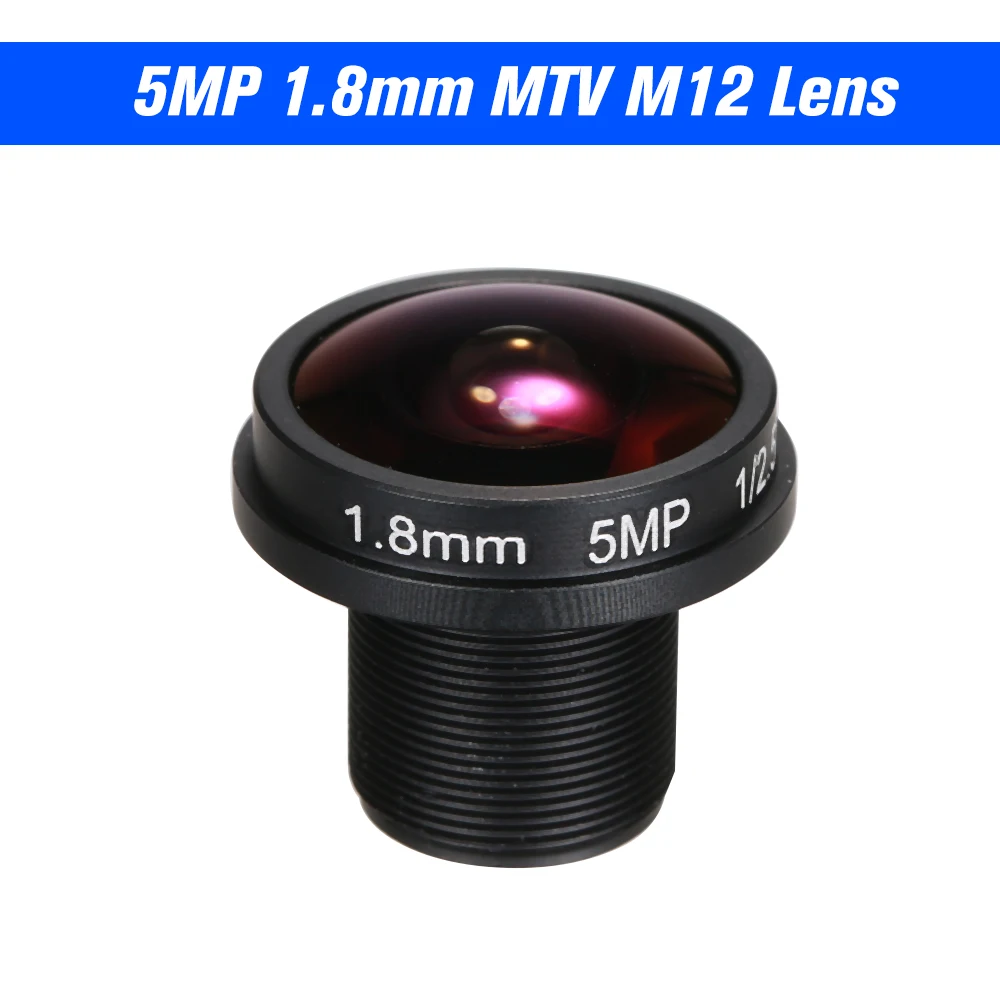 

1.8mm Fisheye Lens HD 5.0MP IR M12 Mount 1/2.5" F2.0 For CCTV IP Camera 180 Degree Wide Viewing Angle Panoramic CCTV Camera Lens