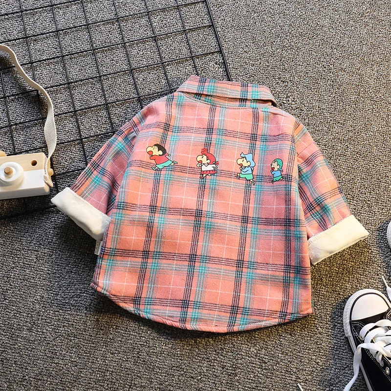 Новая детская зимняя одежда, теплая детская рубашка с плюшевой подкладкой для мальчиков