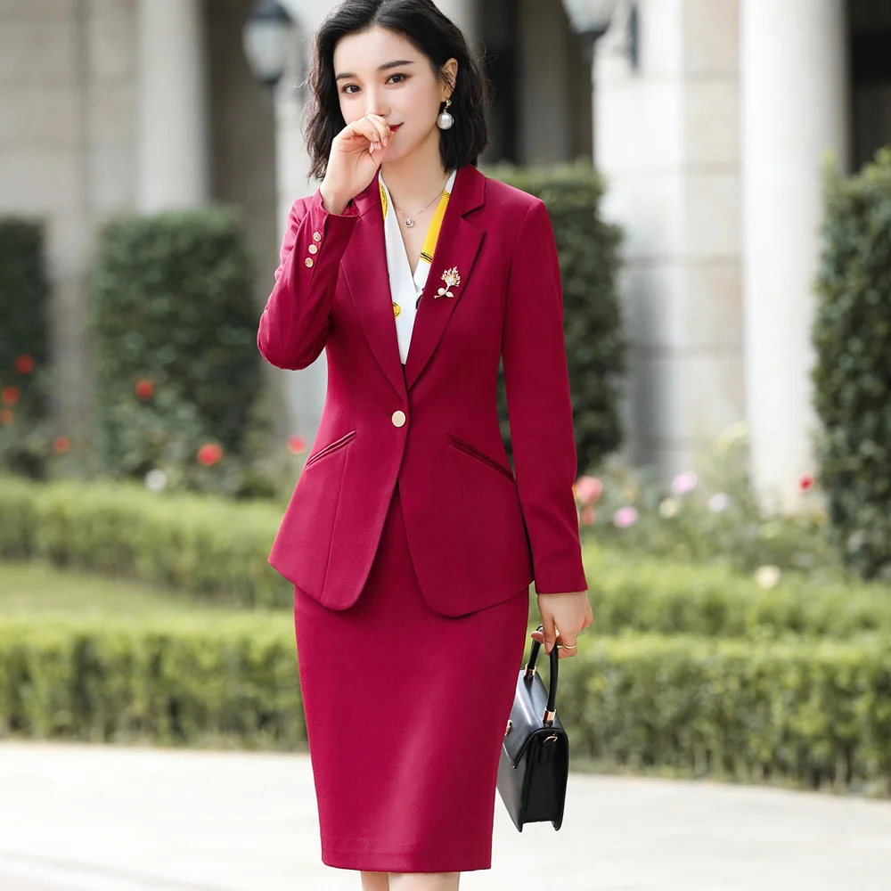 Professional dress girl fall new fashion goddess Van white suit dress interview formal work clothes pantsuit women