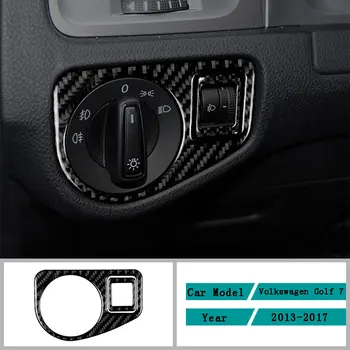 

Carbon Fiber Car Accessories Interior Headlight Switch Button Carbon Fiber Cover Trim Stickers For Volkswagen Golf 7 2013-2017