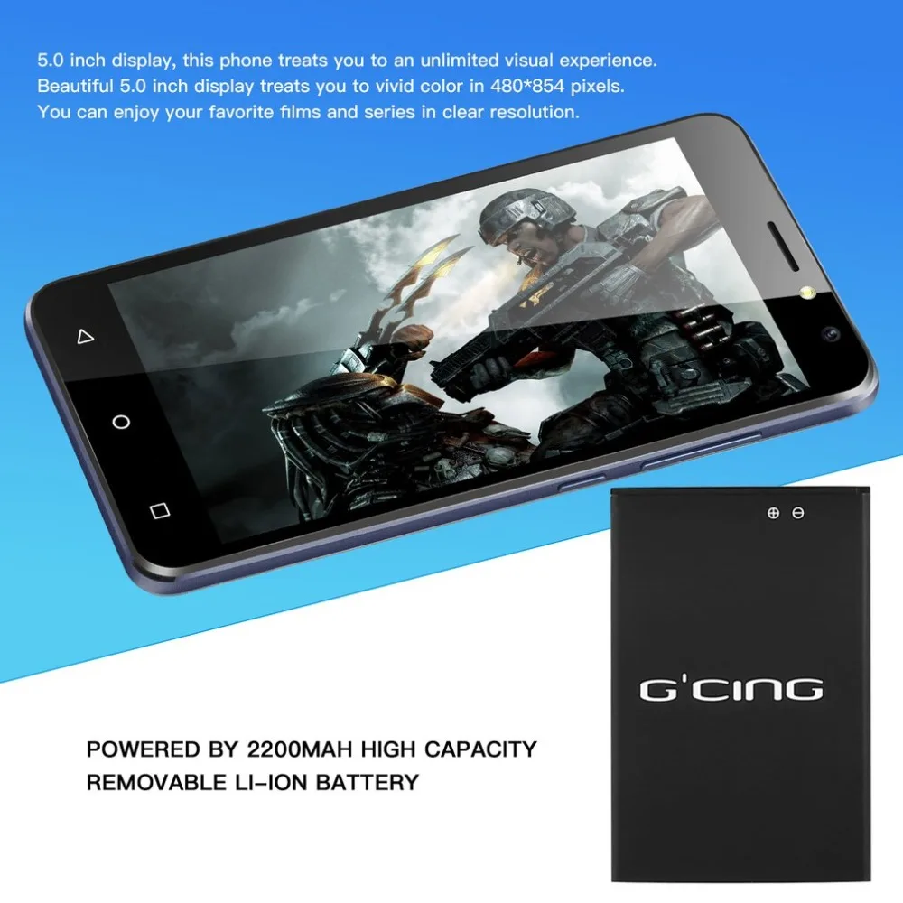 5,0 дюймов G'CinG G one смартфон 1 Гб ОЗУ 8 Гб ПЗУ 4G Две sim-карты для Android 7,0 мобильный телефон 5Мп камеры 2200 мАч ЕС вилка