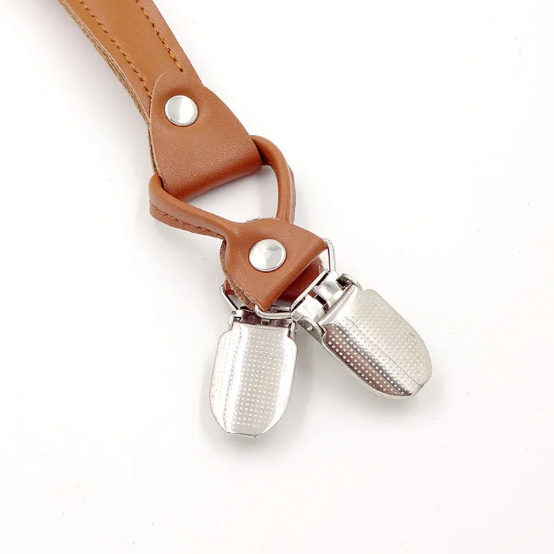 Adolescent 2.5cm candy color suspenders belt ladies 4 clip trousers strap high-grade British elastic strap clip bow tie