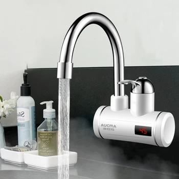 

220V Instant Electric Faucet Heater Tap Tankless Display Temperature Water Heater for Kitchen and Bathroom With EU/UK/AU Plug