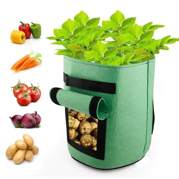 

Large Capacity Plant Grow Bag Moistureproof Vegetable With Flap Potato Tomato Home Felt Garden Supplies Seedling Ventilation