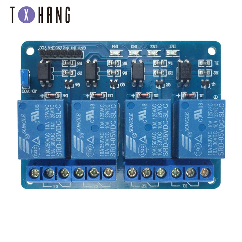

5V 4-Channel Relay Module Shield for Arduino ARM PIC AVR DSP Electronic 5V 4 Channel Relay.4 road 5V Relay Module WAVGAT