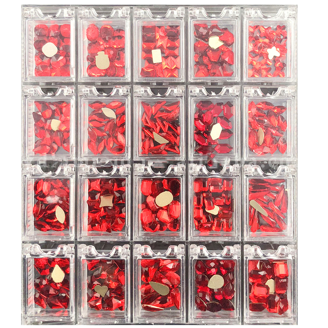 Multi Nail Rhinestones Kit Flatback 240pcs Alloy Charms (Neon,Pink,AB,Blue) Glass Jewelry Nail Art Crystal Box 2022