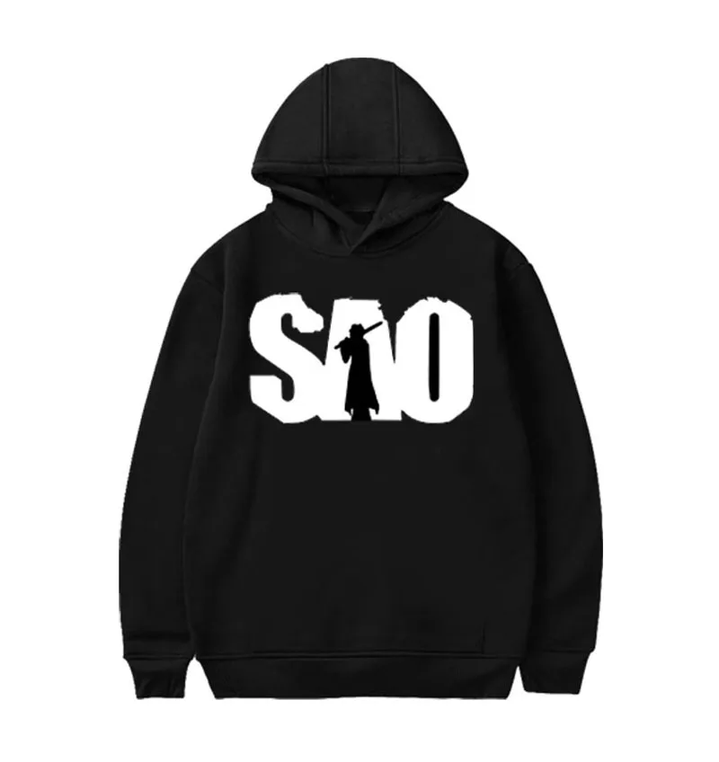 

Unisex SAO Sword Art Online Kirito pullover hooded hoodie jacket Hoodies GGO Sword Art Online Hoodies Sweatshirts coat