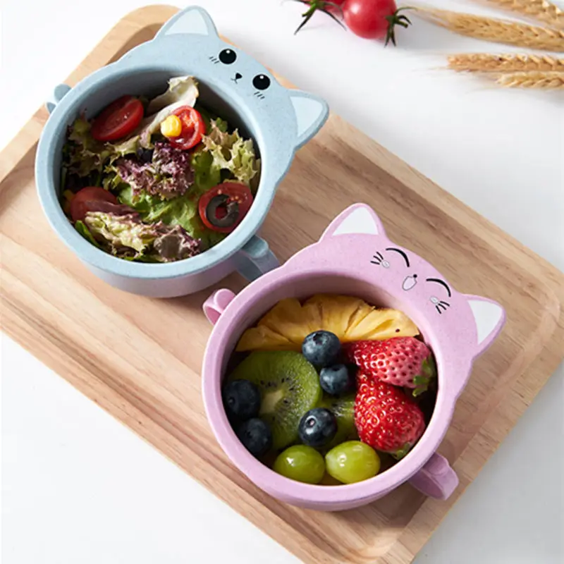 Imebaby Mai Xiang cat children tableware wheat straw cute cartoon baby