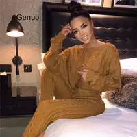 Hiver Tricot Pull Jumpsuits Pour Femmes 2018 Solide À Manches Longues Automne Playsui Stripe femme Rompers Womens Jumpsuit 2