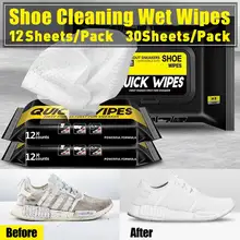 30 листов Чистка обуви кроссовки влажные салфетки Белая обувь артефакт Путешествия Портативные одноразовые кроссовки Чистка быстро влажные салфетки