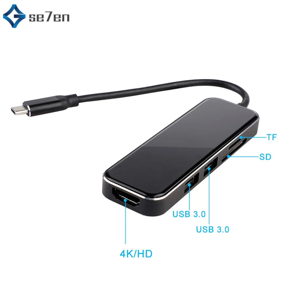 USB C HUB Type C to 4K HDMI Hub USB 3.0 Adapter PD Charging Port SD3.0 reader Rj45 Adapter for MacBook Pro Samsung Huawei P20