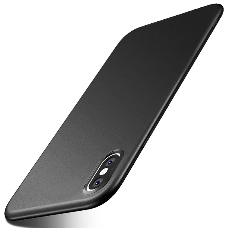 Матовый мягкий черный тонкий чехол из ТПУ для телефона iPhone X XR XS Max 8 7 6 6s 5 5s se Plus