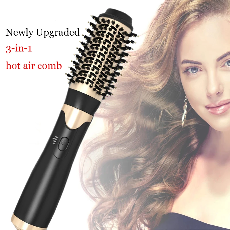 

3 IN 1 One Step Hair Dryer Hot Air Brush Hair Straightener Curler Comb Roller Electric Ion Blow Dryer Brush free Dropshipping