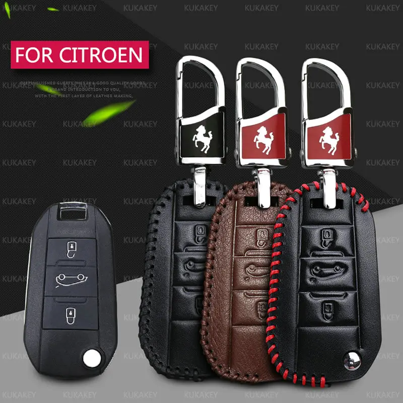 Кожаный чехол для автомобильного ключа Citroen C3 C4 C5 X7 кактус Xsara Picasso Elysee Berlingo брелок