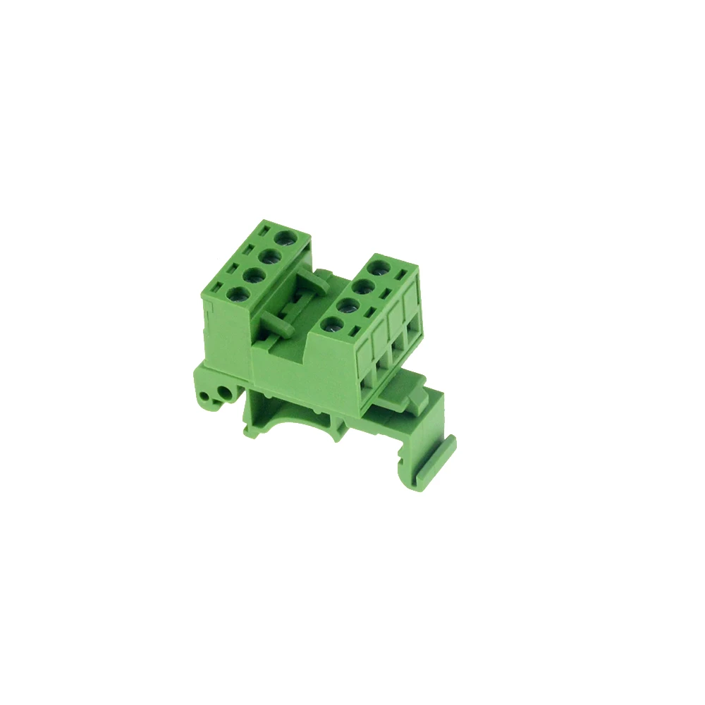 1 комплект 2EDG-UKR-5.08mm Тип рельса безsolderless разъем штыревого соединения ряд стыкового соединения монтажный 35 мм рельсовый клеммный блок Butt 2P 4P 10 - Цвет: 4P