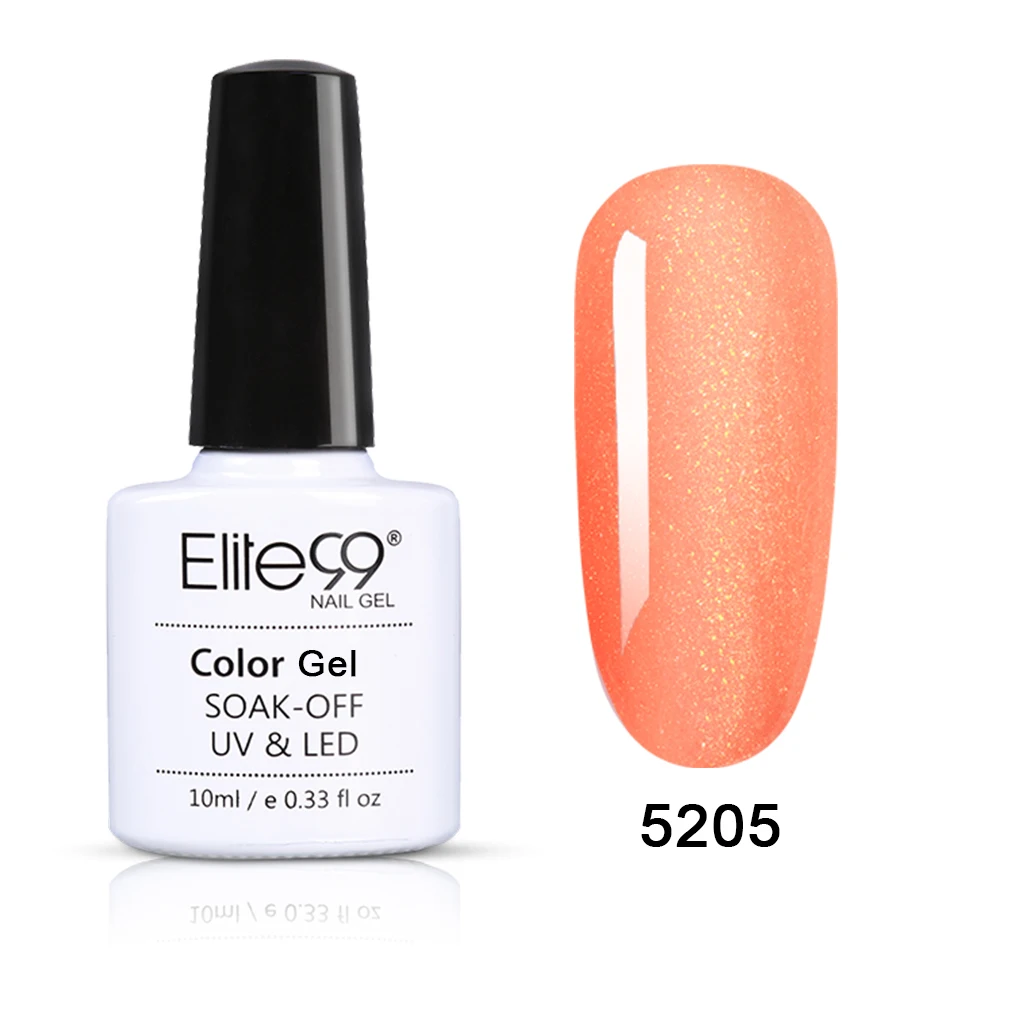 Elite99, 10 мл, глянцевый блеск, УФ-Гель-лак Vernis, Полупостоянный Праймер, верхнее покрытие, Гель-лак, мерцающий лак для ногтей, маникюрный гель для ногтей - Цвет: 5205