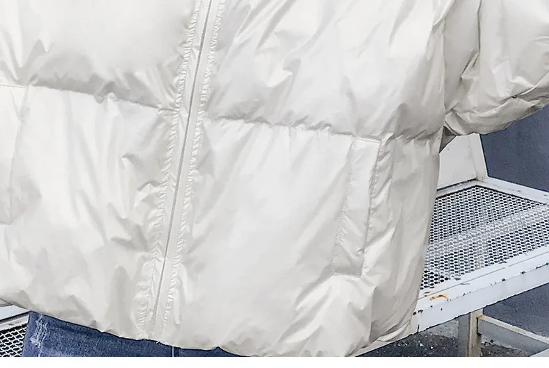 Зимний стиль Ozhouzhan пуховик со стоячим воротником женское платье Короткое пуховое пальто утиный пух толстые рукава маркировочное пальто