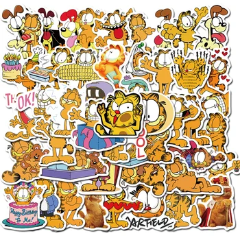 

50 PCS Garfield Sticker Waterproof For on Skateboard Hydro Fask Laptop Suitcase Decal Cute Animal Cartoon Cat Stickers