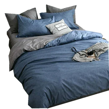 

3/4pcs Bedding set Polyester Sanding Flat Sheet Fitted Sheet Pillowcase Duvet Cover Sets Solid Simple Soft