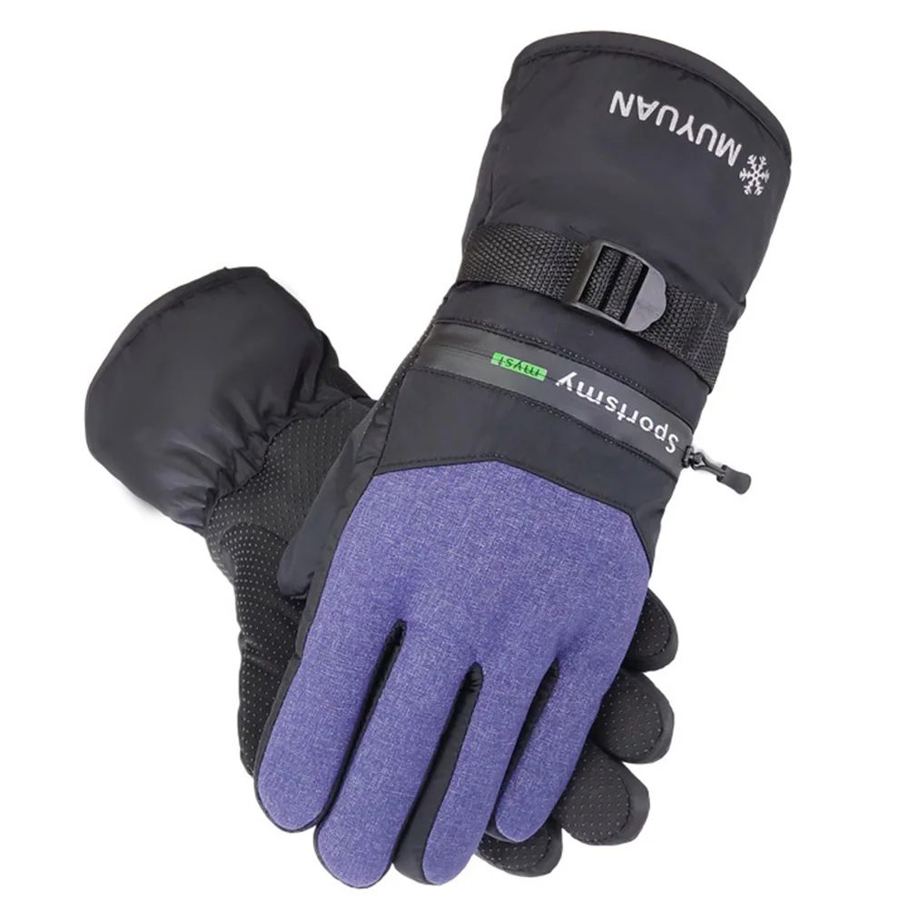 1 пара, ветрозащитные защитные мужские лыжные перчатки для занятий спортом на открытом воздухе, теплые водонепроницаемые перчатки для катания на мотоцикле, сноуборде - Цвет: Синий