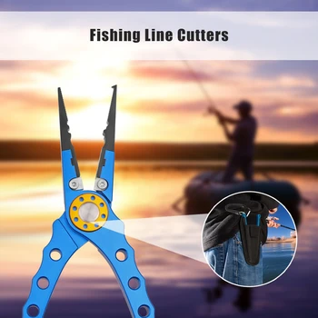 

Aluminum Fishing Pliers Split Ring Cutter Carp Crimping Lead Fish Holder Tackle Hook Remover Goods For Fishing 18cm fish parts