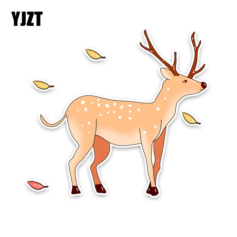 YJZT 13.8CM*15CM Fashion Animal Sika Deer PVC Reflective Car Sticker C29-0725 | Автомобили и мотоциклы