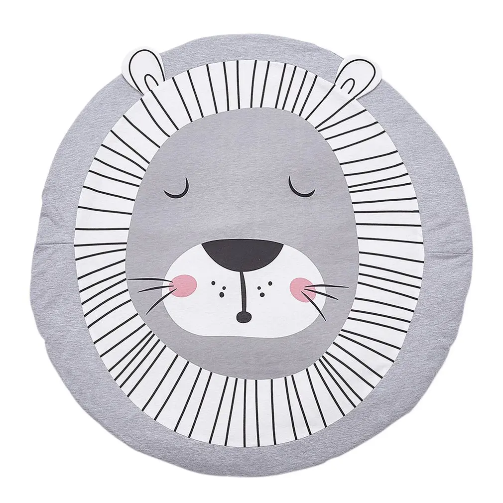 lion Печатный детский коврик для ползания, игровой коврик, детский Декор комнаты, мультяшный коврик для ползания, декор комнаты, утолщение - Цвет: lion