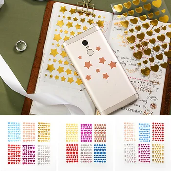 

Self-Adhesive Stickers Scrapbooking Sticker Star,Circle,Heart Shaped For DIY Crafts Marking 6 Sheets Stationery stickers