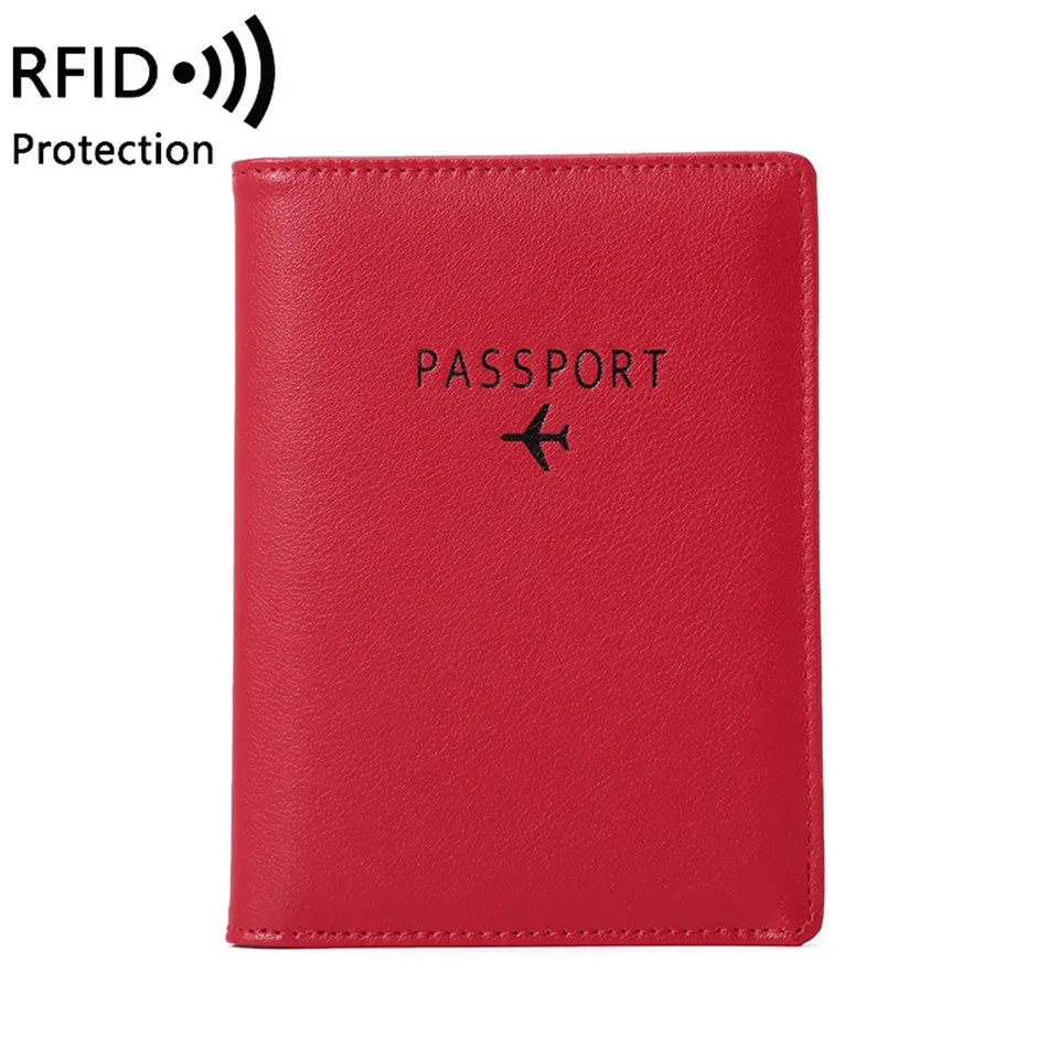Модные чехлы-бумажники с защитой от RFID для паспорта, держатель для ID, аксессуары для путешествий, женские и мужские банковские кредитные карты, деловой чехол из искусственной кожи чехол