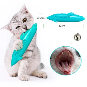 

Cats Interact Toothbrush Chew Toys Kitten Kitty Cats  Toys Teeth Cleaning Care Catnip Toy BDF99