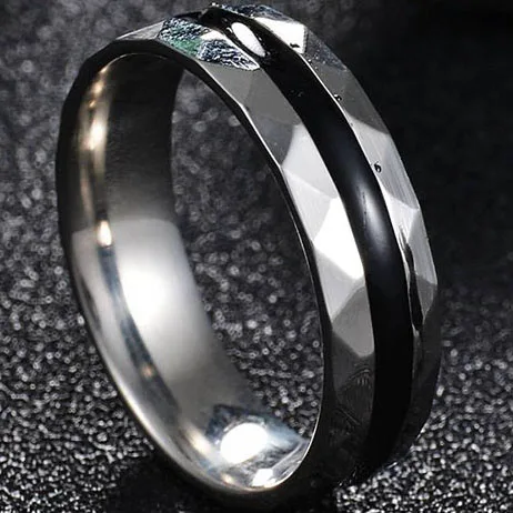 MeMolissa мужское кольцо пожарного из нержавеющей стали, тонкое кольцо с голубой линией, высокое качество, кольца с красной линией, Прямая поставка - Цвет основного камня: 6MM BlackLine Silver