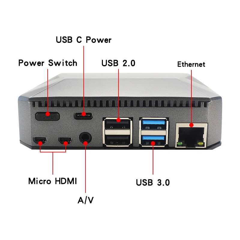 Case de Alumínio Capa com Caixa Alimentação + Ventilador Calor para Raspberry Modelo Removível Gpio Interruptor Refrigeração Dissipadores 4b pi 4 b - Imagem 3