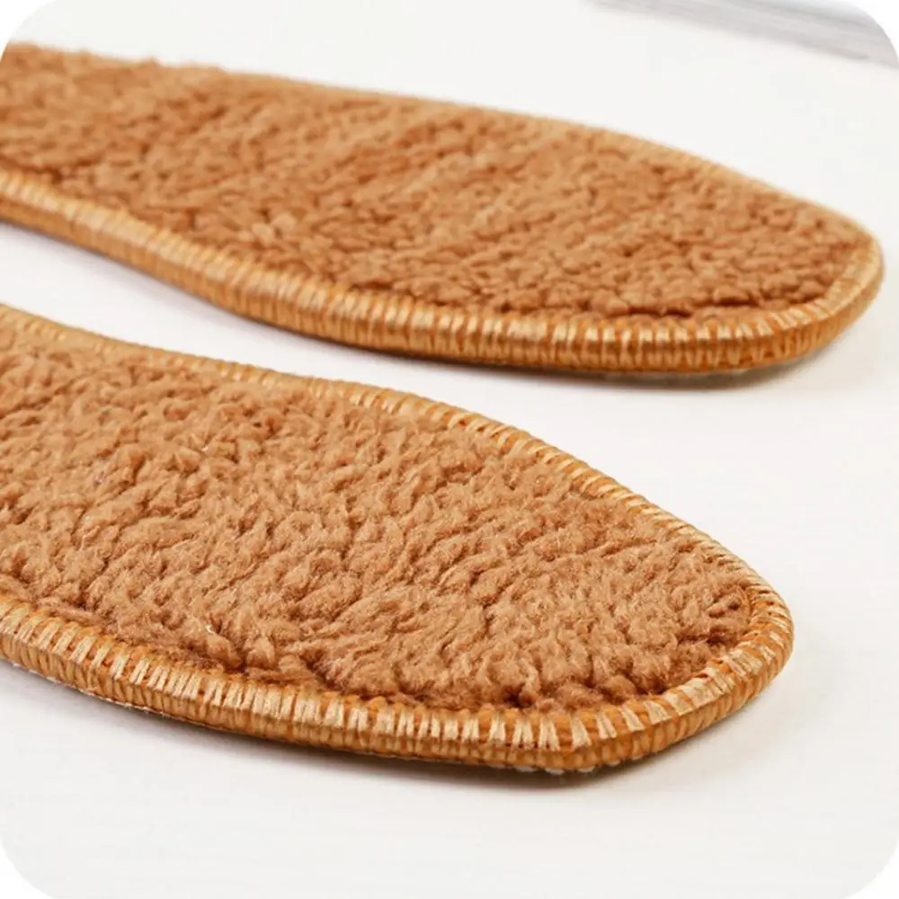 

Autumn Winter Warm Wool Insoles High Quality Thick Insole Unisex Plush Heated Shoe Pad Breathable Solid Color Insoles 1 Pair