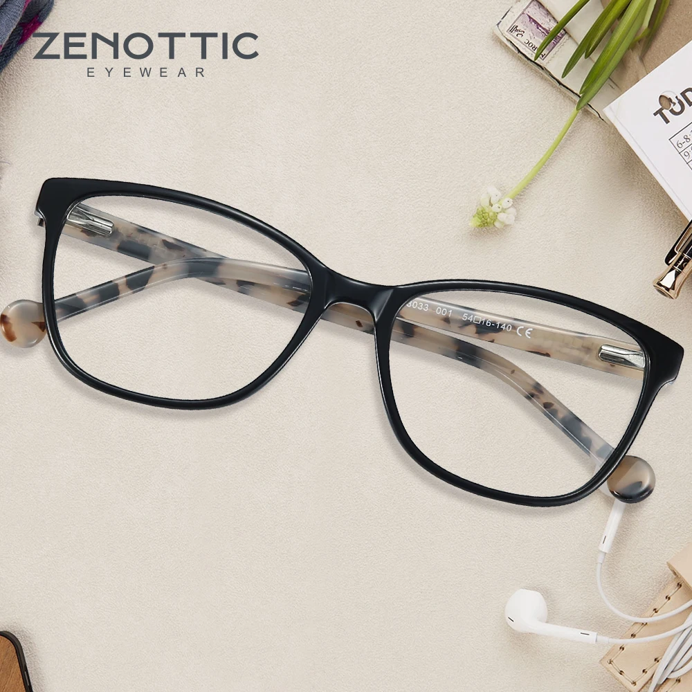 Квадратные ацетатные оправы для очков ZENOTTIC женщин оптические близорукости