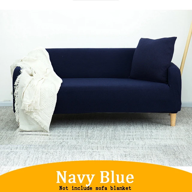 Navy Blue Растягивающийся l-образный скользящий диван, эластичный чехол, домашний текстиль, 3 места, противоскользящие гибкие защитные чехлы для дивана в гостиную - Цвет: Navy Blue