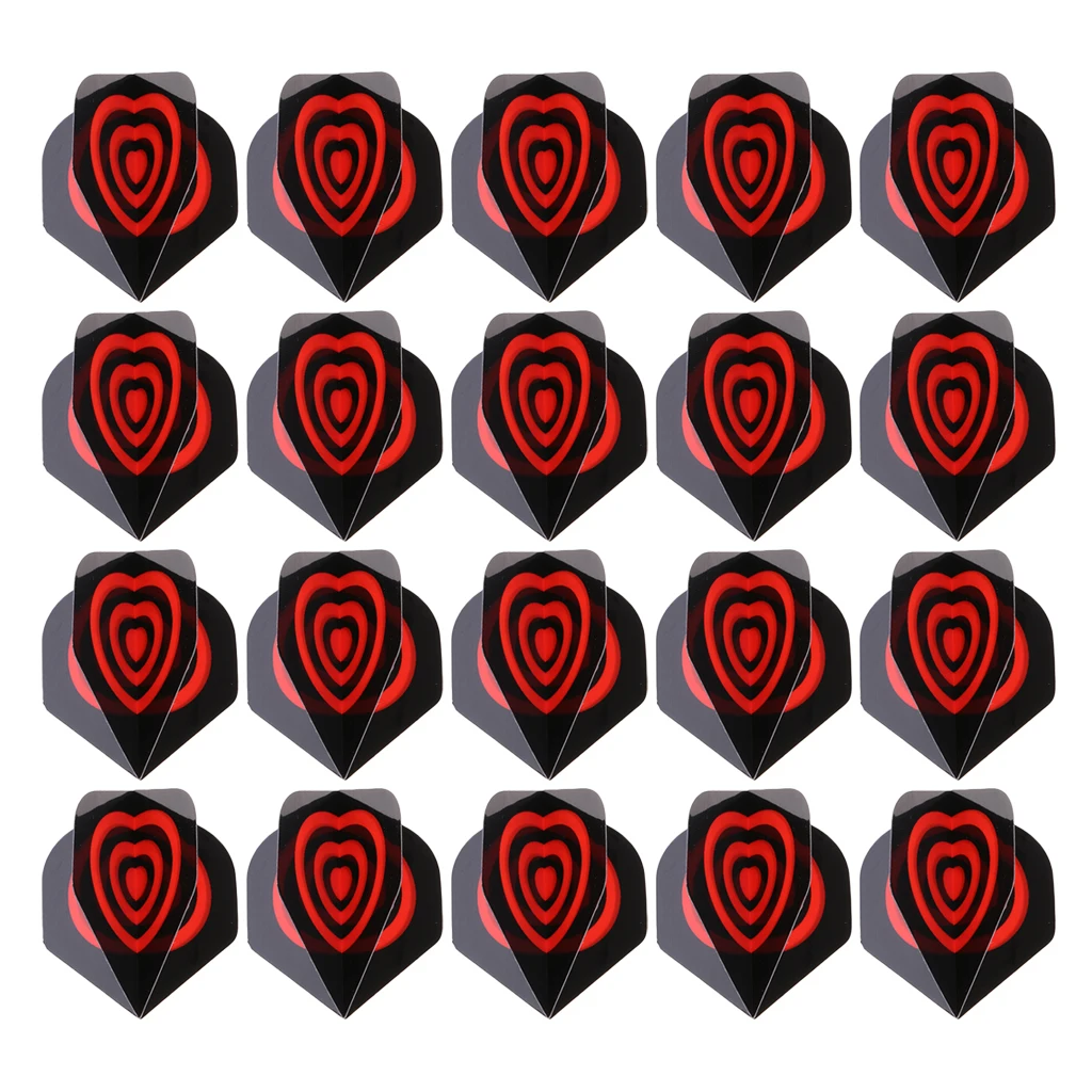 20pcs Dart Flights Standard Geometric Patterns Darts Flights Protectors Darts Accessories Kit