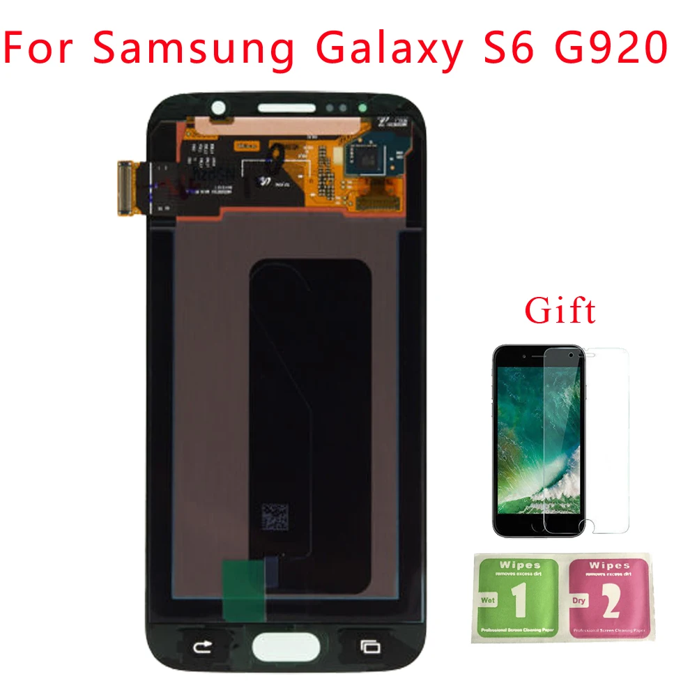 Супер AMOLED ЖК-дисплей для Samsung Galaxy S6 G920 G920F G920P G920I G920V G920A сенсорный экран дигитайзер