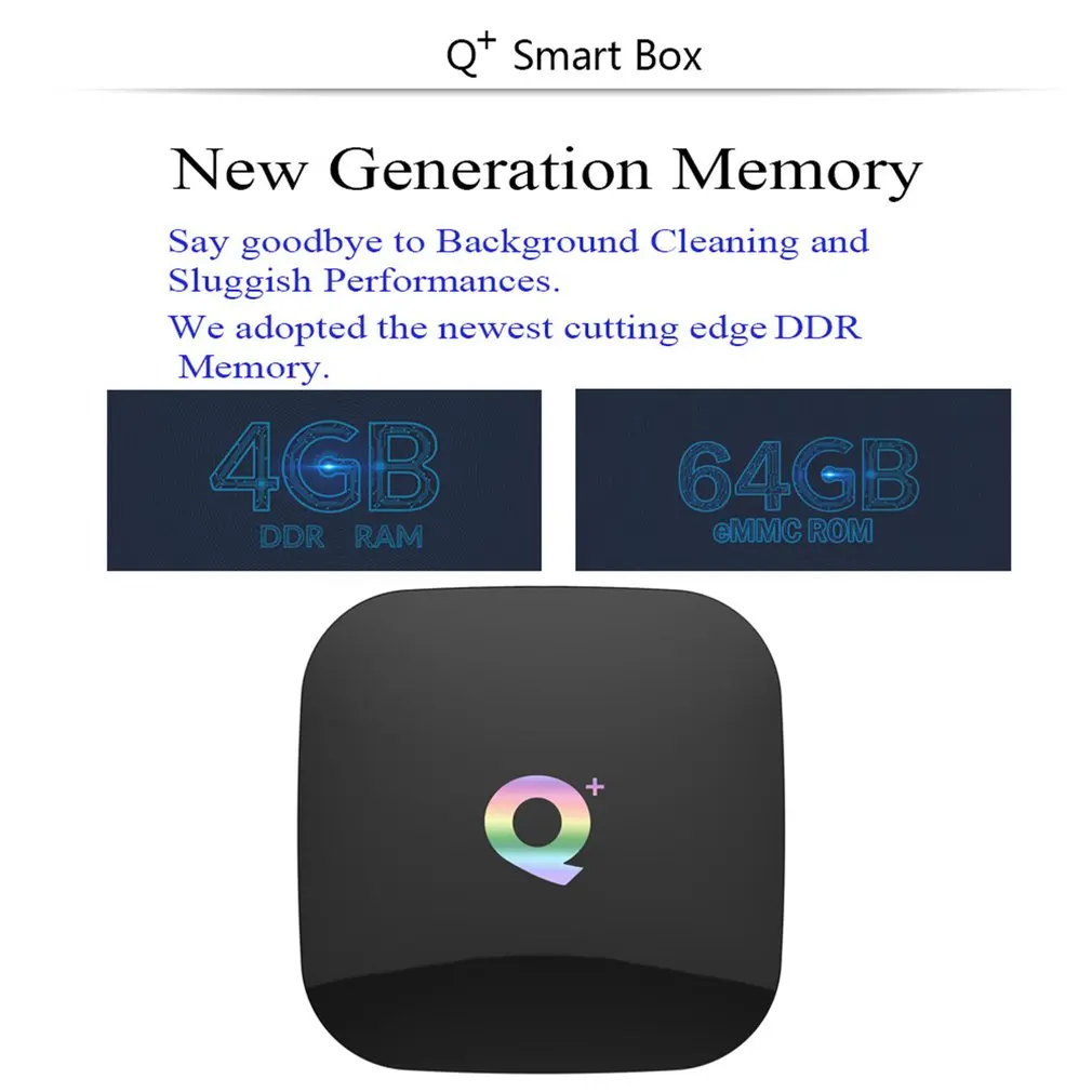 Для Qbox сетевой плеер Android Tv Box ТВ-приемник с WIFI Bt 32G/64G сетевой плеер