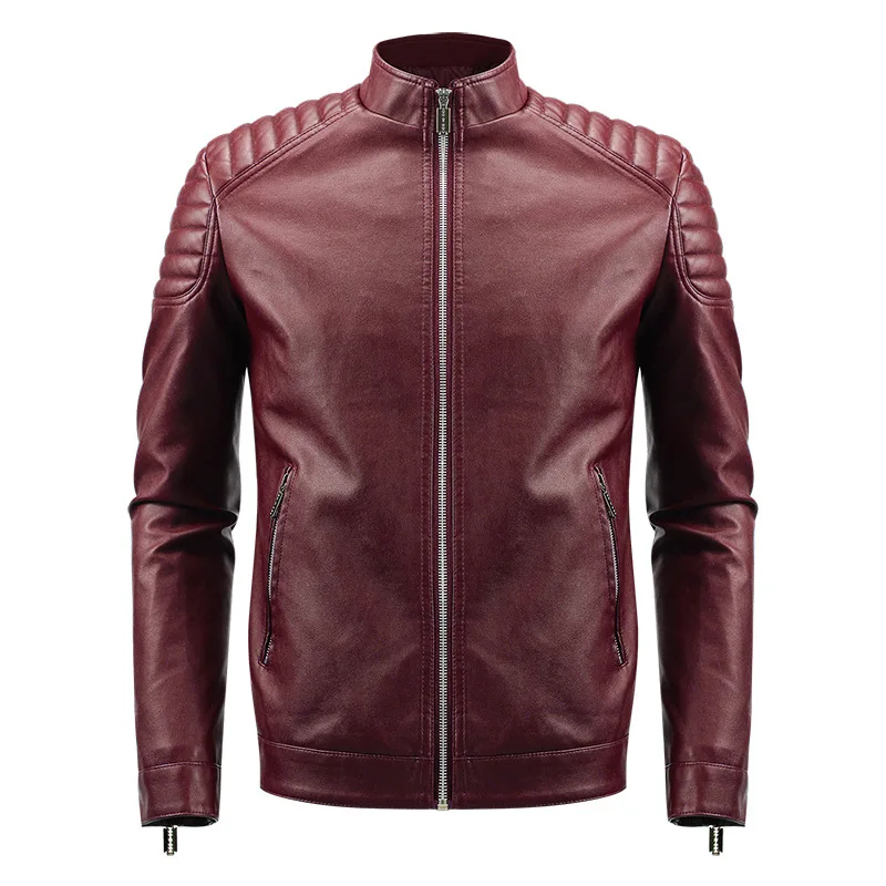 

AliExpress New Style Korean-style Locomotive Slim Fit Leather Coat MEN'S Leather Jacket Coat MEN'S Leather Coat 801