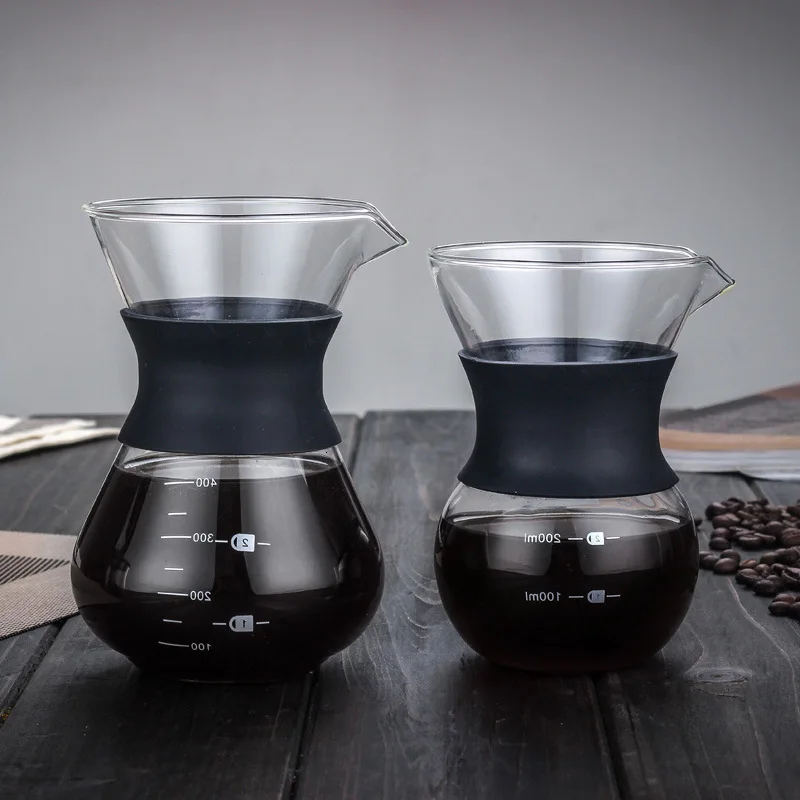 Coffee Maker Stainless Steel Coffee Filter Glass Pot Coffee Pot Manual Durable Coffee Drip