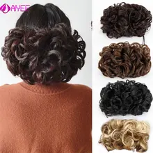 AIYEE волосы булочка Пряжка Короткие грязные вьющиеся волосы булочка кусок сделать конский хвост наращивания клип в волосы синтетические шиньоны эластичный нос