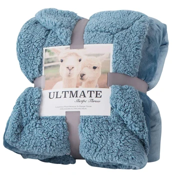 

Cashmere Blanket Quilt Double-Layer Thick Winter for Office Nap Blanket Autumn Spring And Autumn Cover Legs Small Blanket