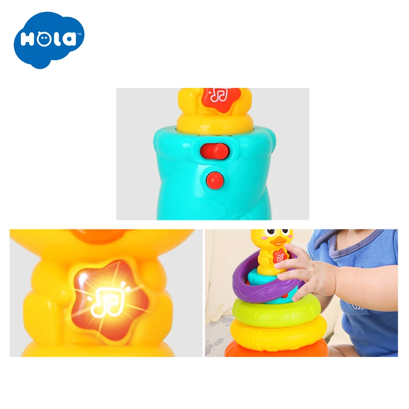 HOLA TOYS 2101 дети Радуга укладки утка детские игрушки для детей Подарки