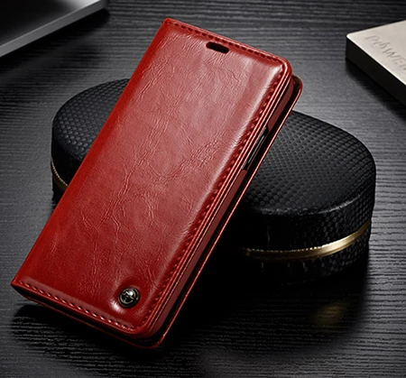 Красный Роскошный кожаный флип-чехол для Xiaomi mi 5 mi 8 Слот для карт кошелек чехол для Coque для Red mi Note 6 Pro 6A 6 Чехол для телефона Hoesje чехол - Цвет: Красный