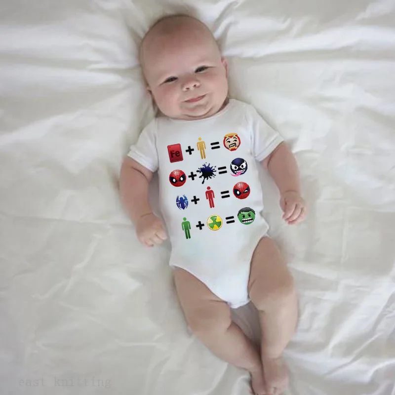 

2018 Summer August New Style Marvel Creative Cartoon Figure Design Hot Selling Baby Onesie